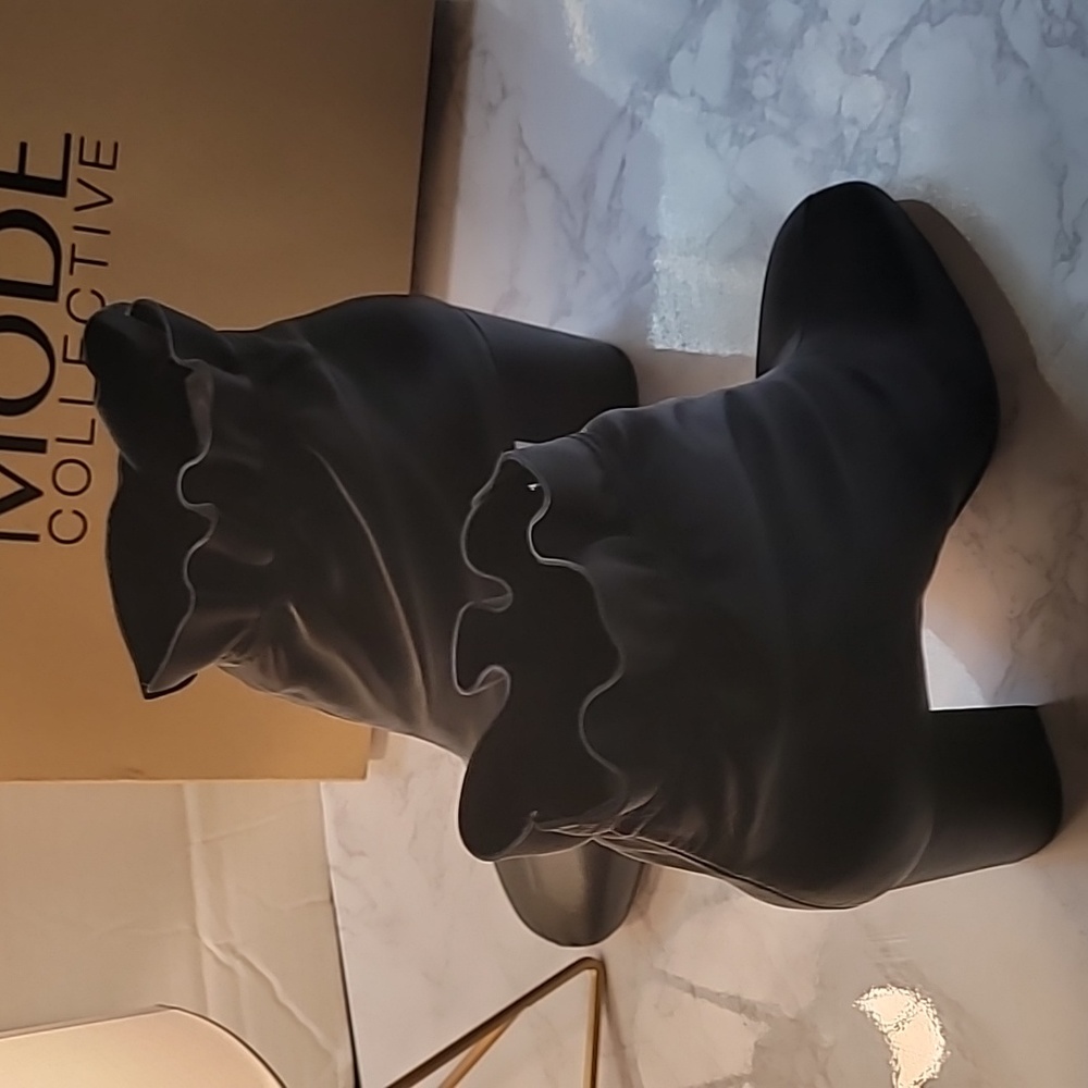 🔥🔥MODE COLLECTION JIRA LEATHER ANKLE BOOT BLACK SIZE 9 - Picture 7 of 13